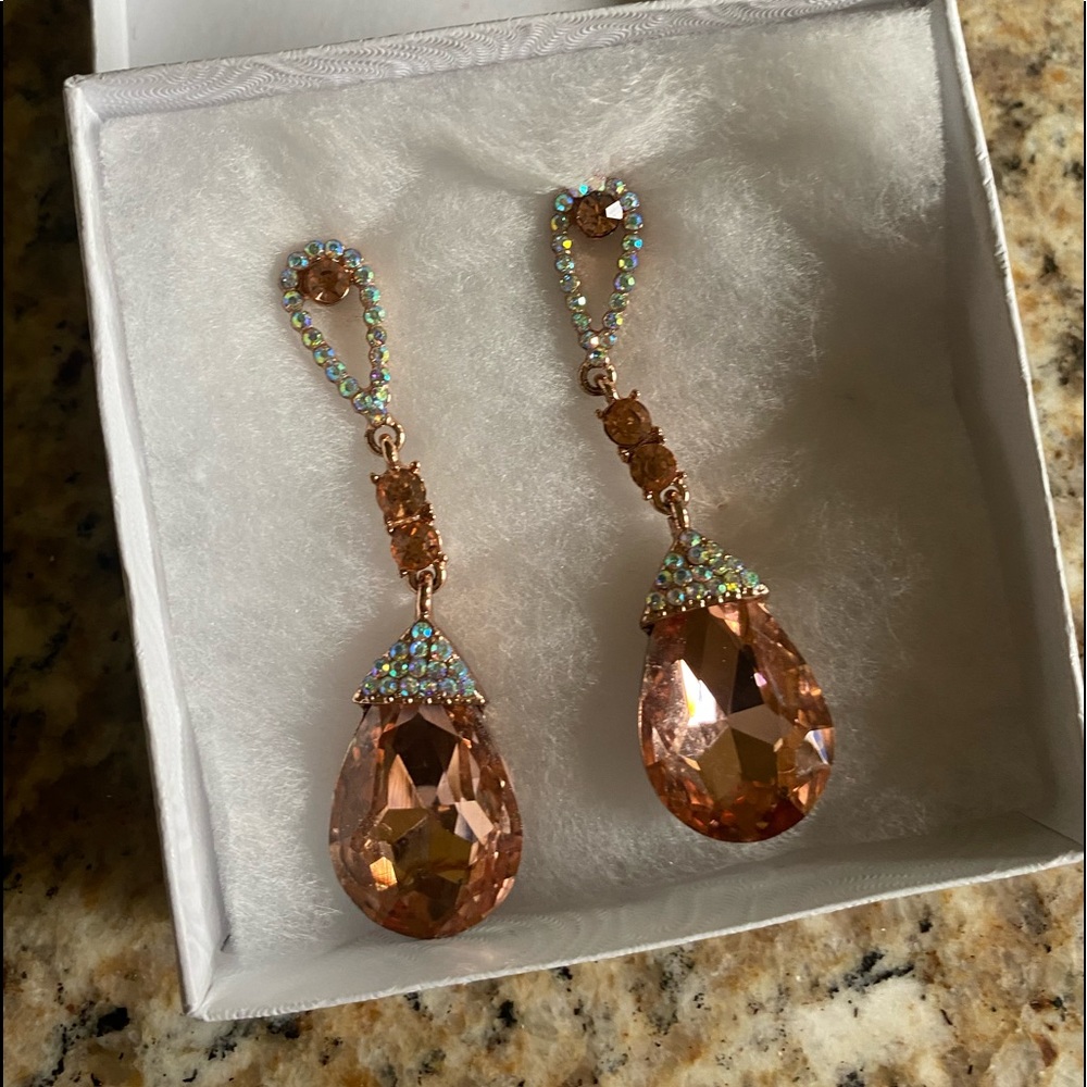 ROSEGOLD ROSE GOLD rhinestone formal costume earrings formal
